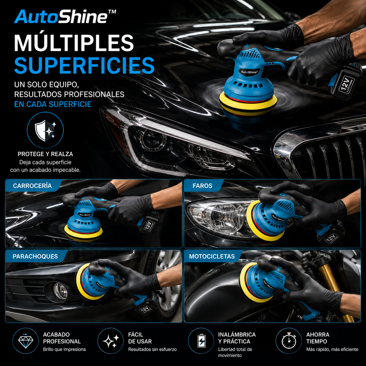 AutoShine™ Pulidora Inalámbrica
