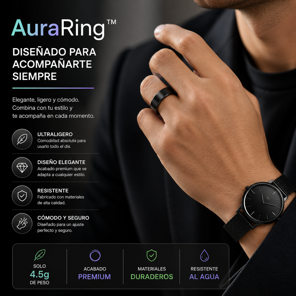 AuraRing™ Anillo Inteligente