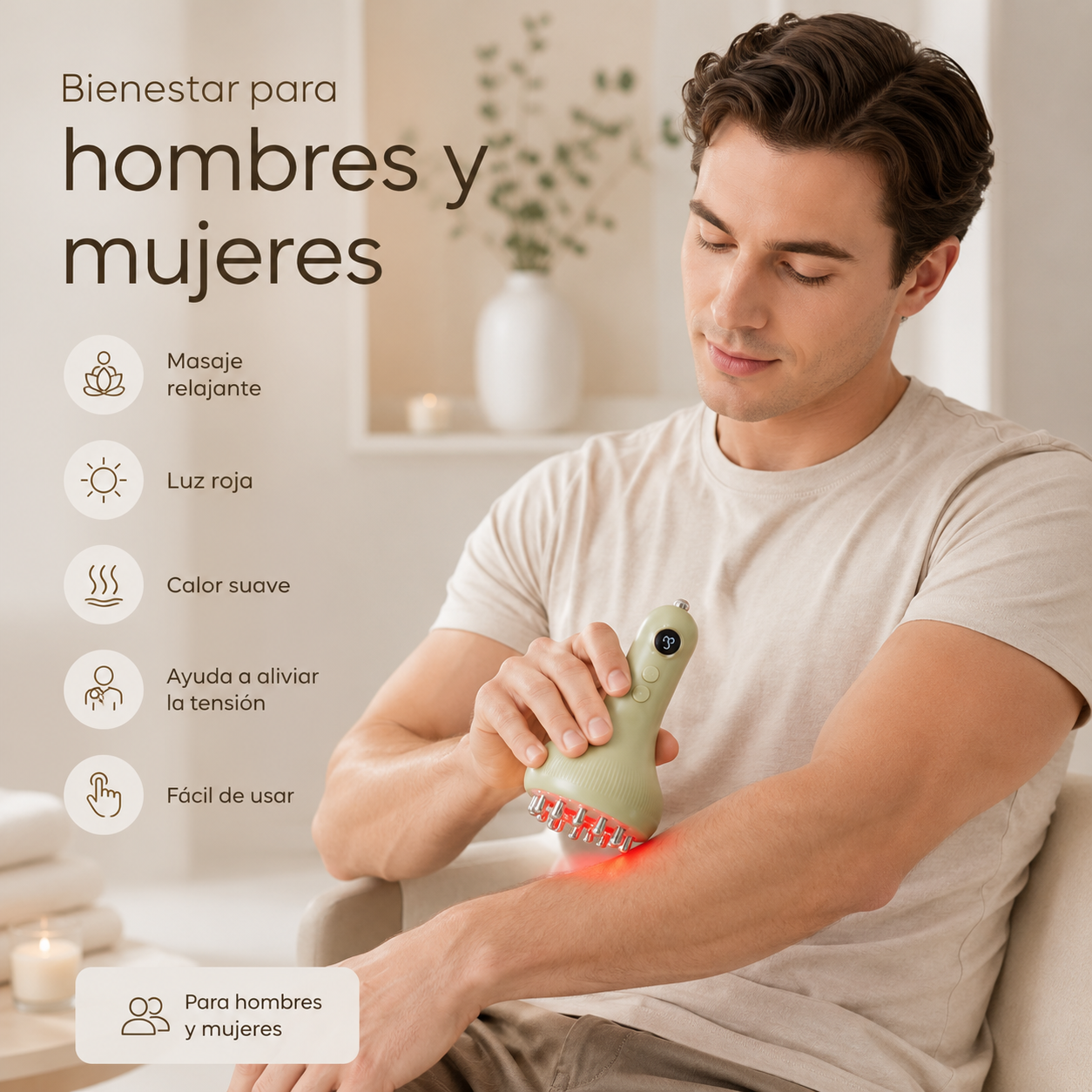 LumiPulse™ – Masajeador Eléctrico con Luz Roja