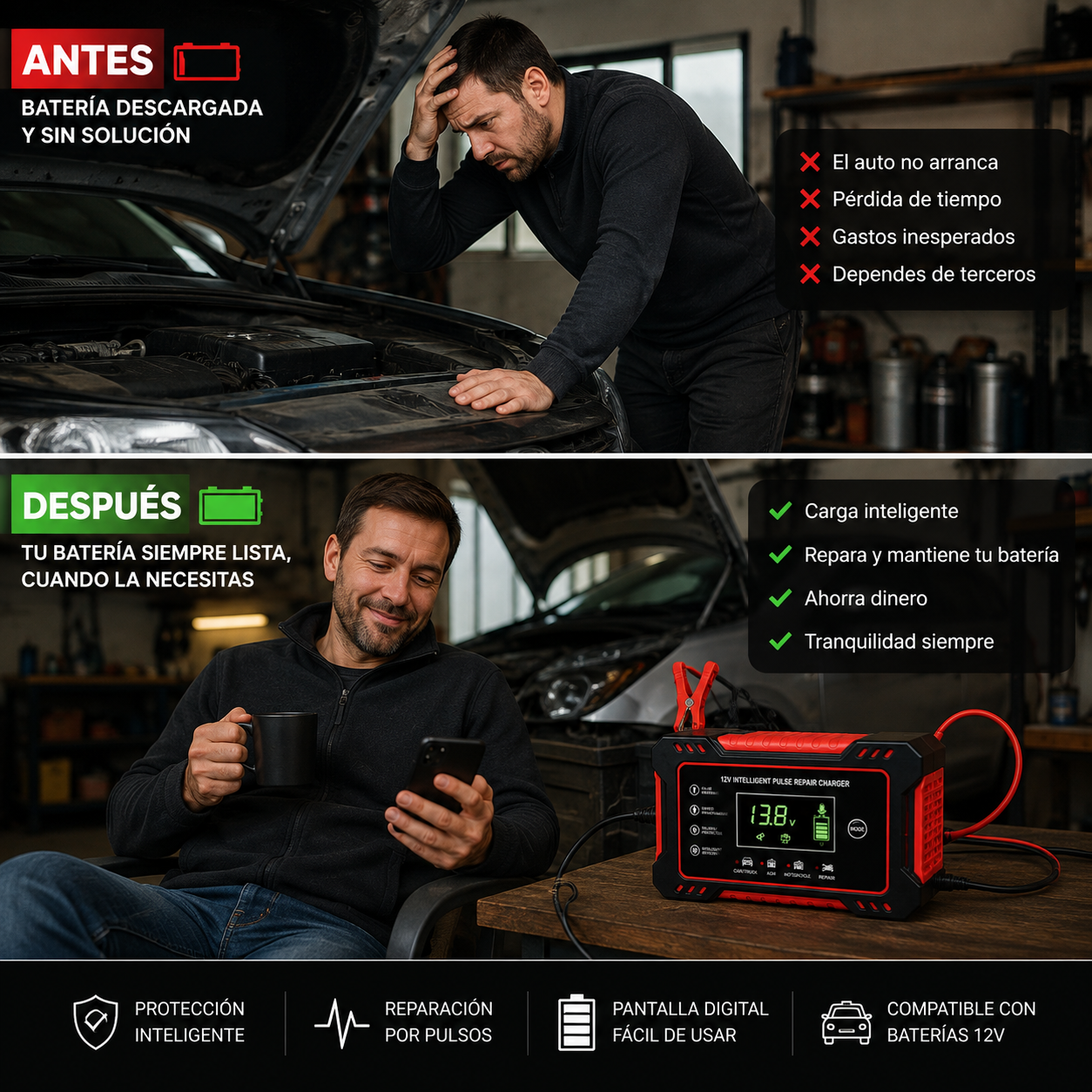 VoltGuard™ Cargador Inteligente 12V