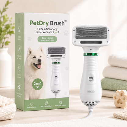 PetDry Brush™ Cepillo Secador y Desenredante 2 en 1