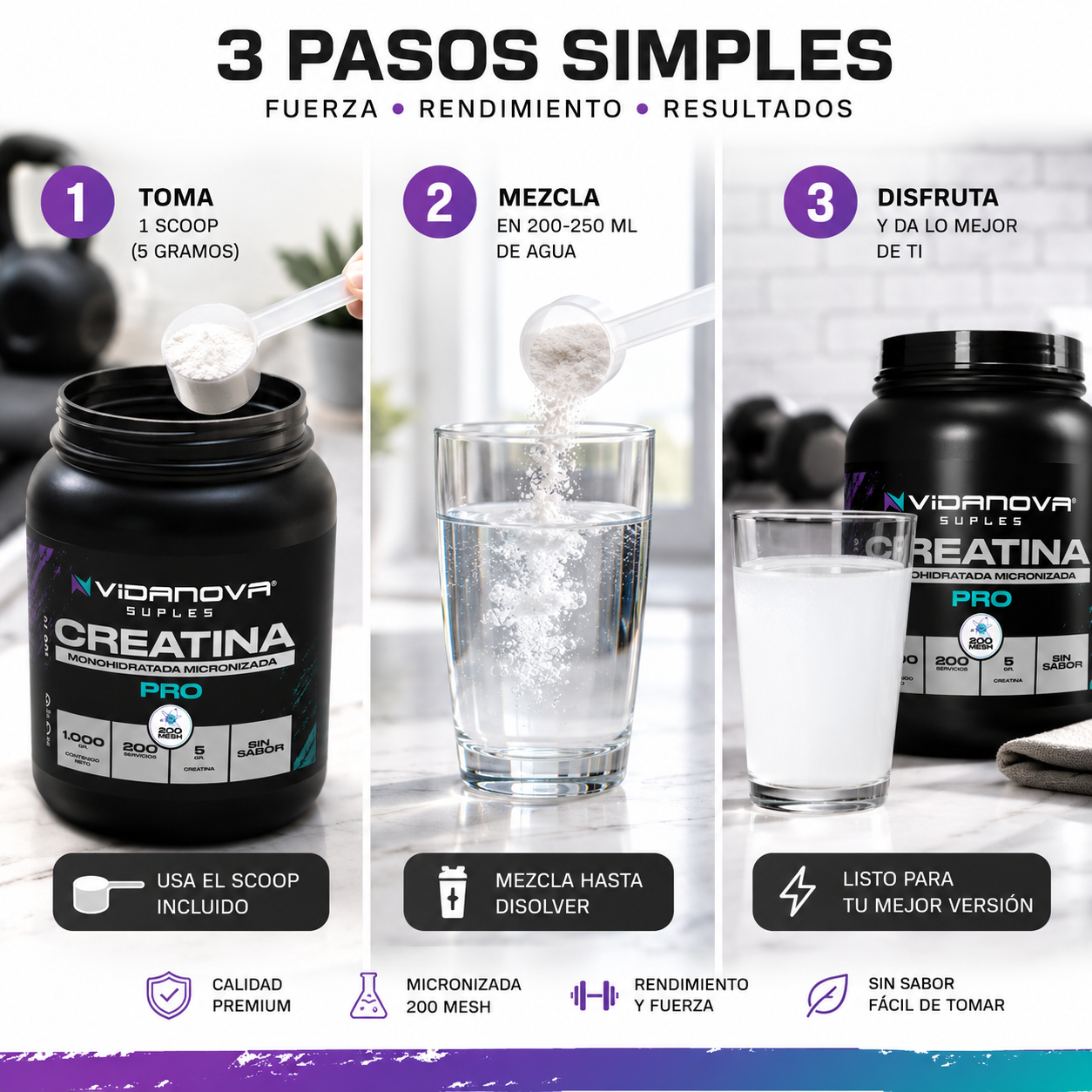 Creatina Vidanova PRO™ Fuerza & Rendimiento