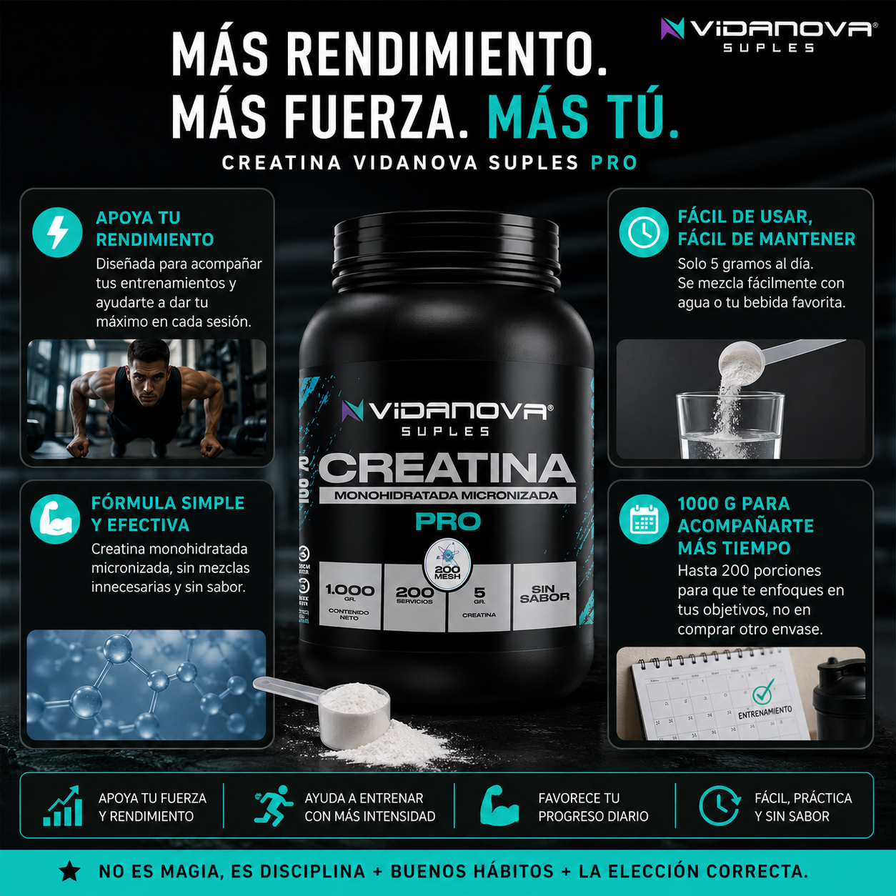 Creatina Vidanova PRO™ Fuerza & Rendimiento