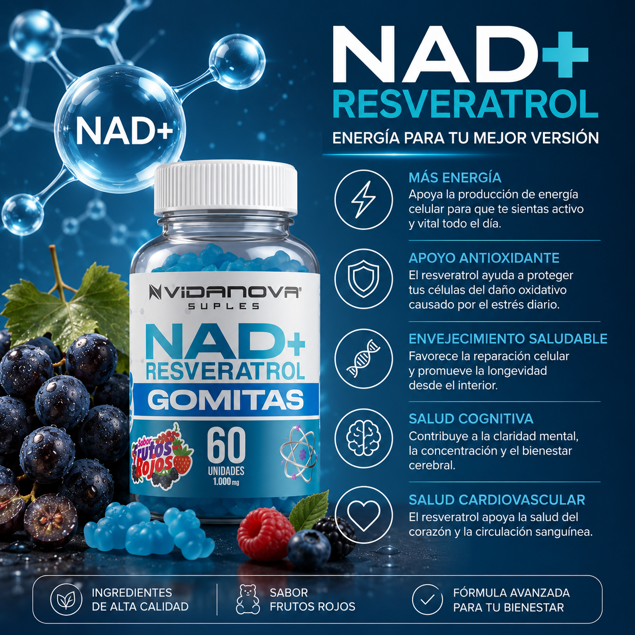 ResveraLife™ Gomitas NAD+ y Resveratrol